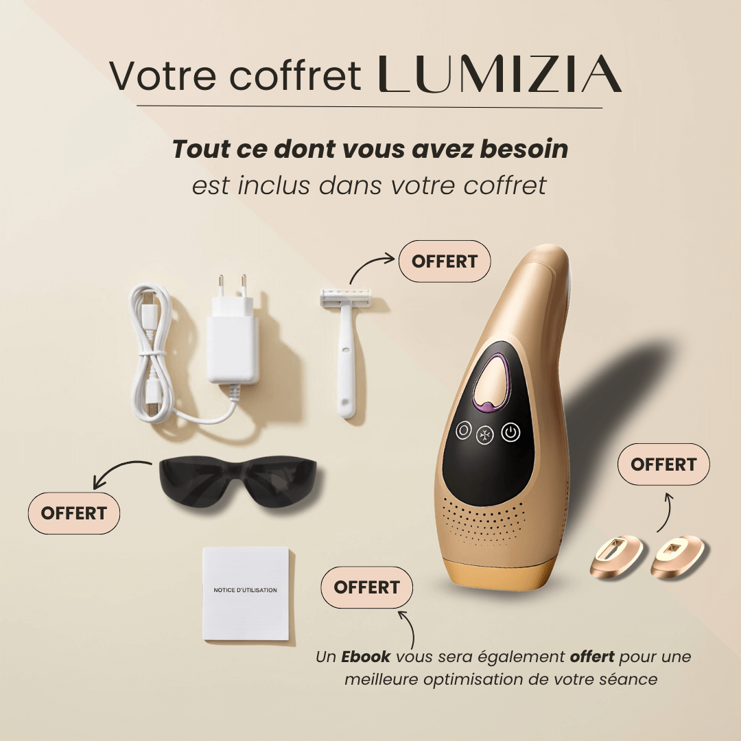 Lumizia Confort - Épilateur à lumière pulsée Ice Cooling Peau Sensible - 999 999 Flashs Indolore - Lumizia